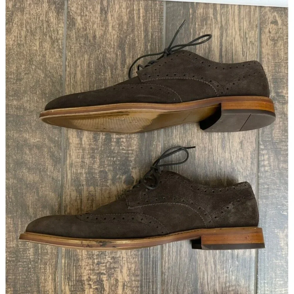 Banana Republic Ortholite Size 10M Brown Suede‎ Longwings Wing Tip Dress Shoes